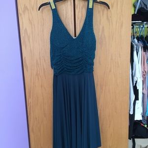 Pretty party dress with gold and shiny elements